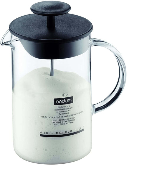 Glass milk frother.